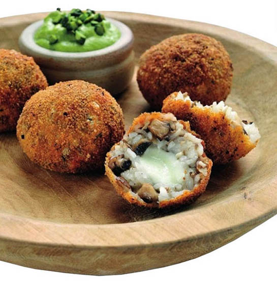 ARANCINI (kroketje met paddenstoel-risotto)